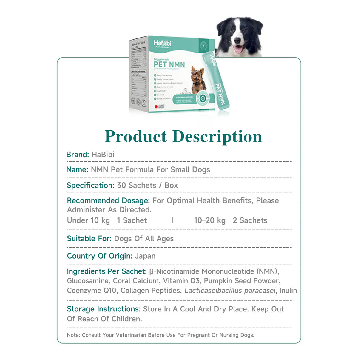 HaBibi® Doggy NMN Longevity Formula – Vitality, Joint & Healthy Aging Support