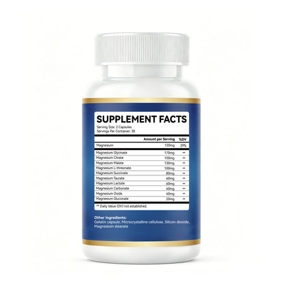 Magnesium 10-in-1 Complex – Calm, Sleep & Relaxation Support, 60 Capsules