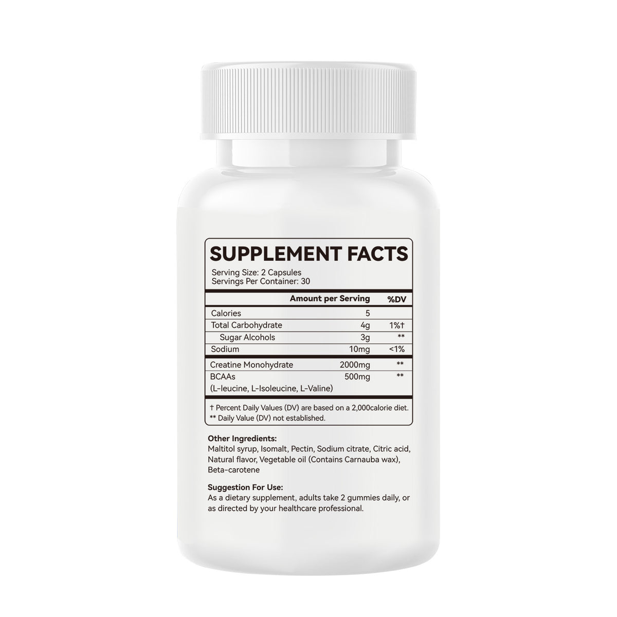 Creatine Monohydrate Gummies with BCAAs for Strength & Recovery