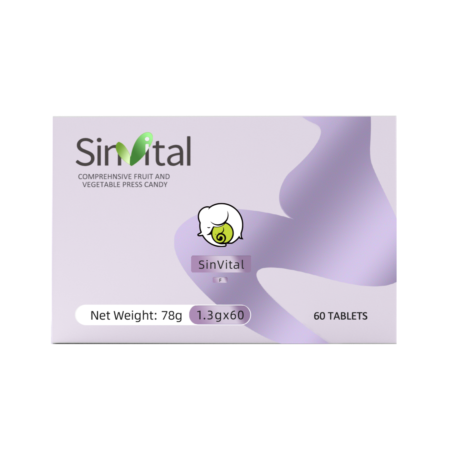 SinVital Beauty & Wellness Folic Acid Multivitamin | Comprehensive Fruit & Vegetable Press Candy – 60 Tablets