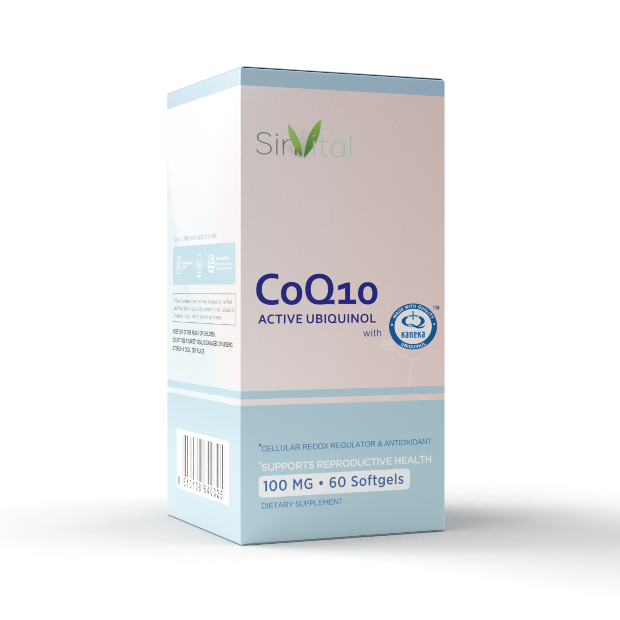 SinVital Reduced Coenzyme Q10 | Active Ubiquinol with Kaneka™ 100 mg • 60 Softgels – Cellular Energy & Reproductive Health Support
