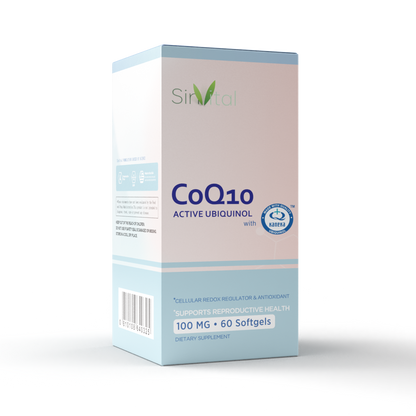 SinVital Reduced Coenzyme Q10 | Active Ubiquinol with Kaneka™ 100 mg • 60 Softgels – Cellular Energy & Reproductive Health Support