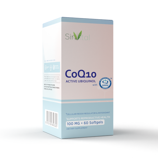 SinVital Reduced Coenzyme Q10 | Active Ubiquinol with Kaneka™ 100 mg • 60 Softgels – Cellular Energy & Reproductive Health Support