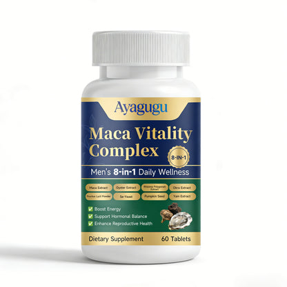 Ayagugu Maca Root 8 In 1 Capsules Plus Oyster Okra Pumpkin Yam Se-Yeast Fructus Lycii Rhizoma Polygonati Extract