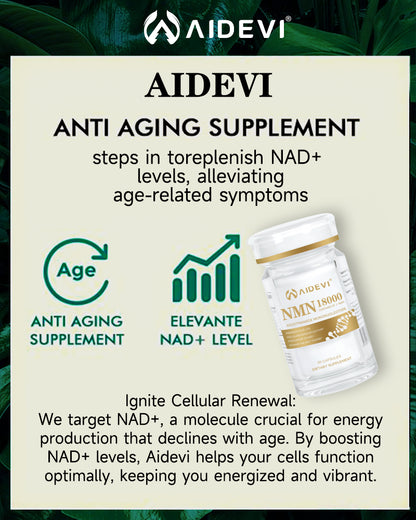 AIDEVI NMN18000 SET OF 10 NMN Supplements Antiaging For Longevity Keep Young Forever