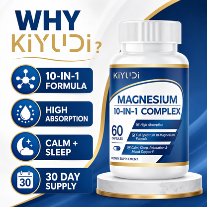 Magnesium 10-in-1 Complex – Calm, Sleep & Relaxation Support, 60 Capsules