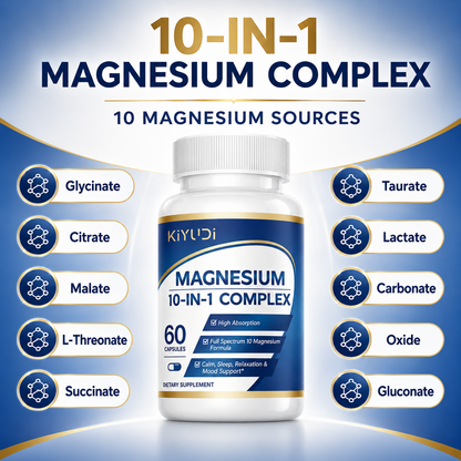 Magnesium 10-in-1 Complex – Calm, Sleep & Relaxation Support, 60 Capsules