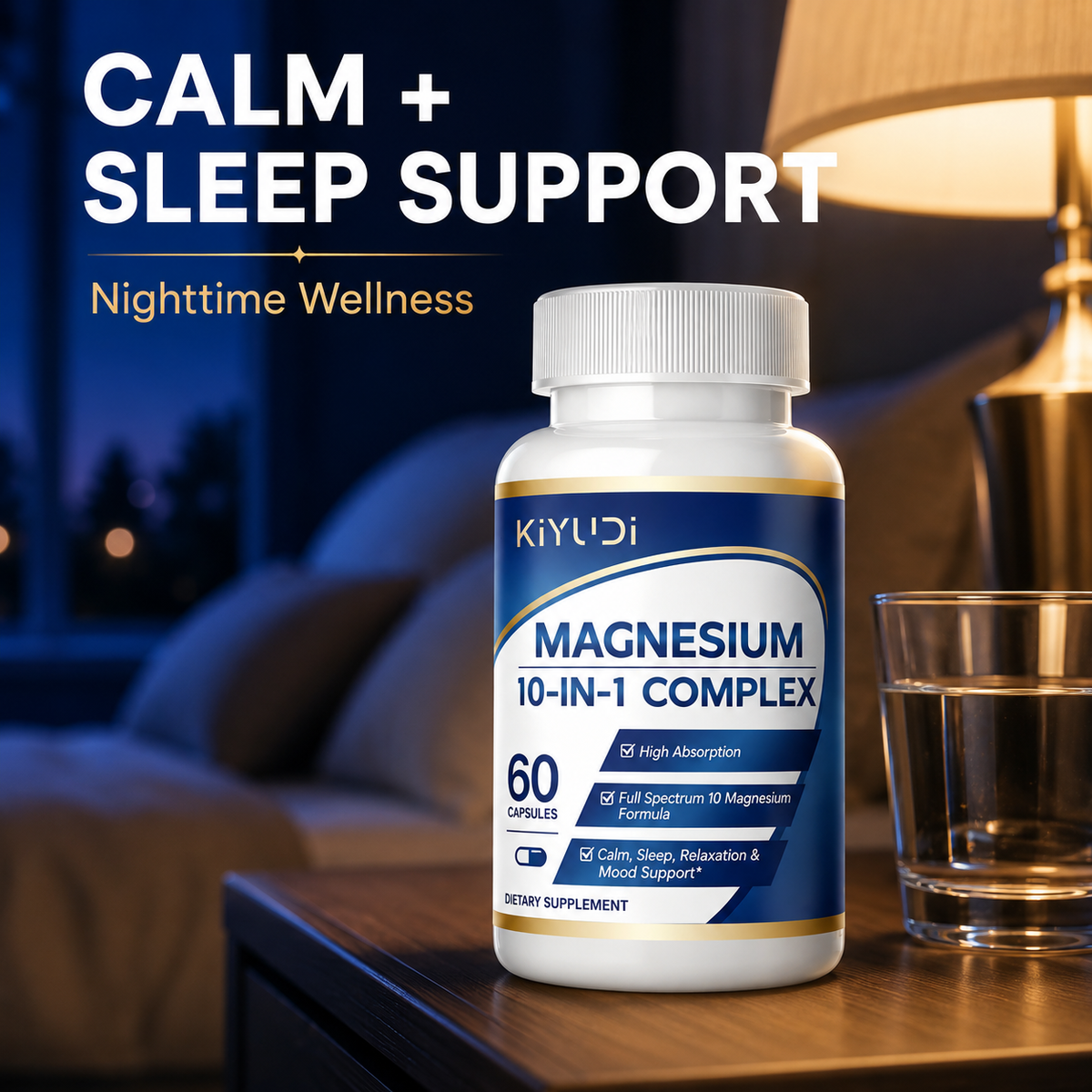 Magnesium 10-in-1 Complex – Calm, Sleep & Relaxation Support, 60 Capsules