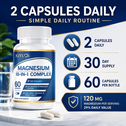 Magnesium 10-in-1 Complex – Calm, Sleep & Relaxation Support, 60 Capsules