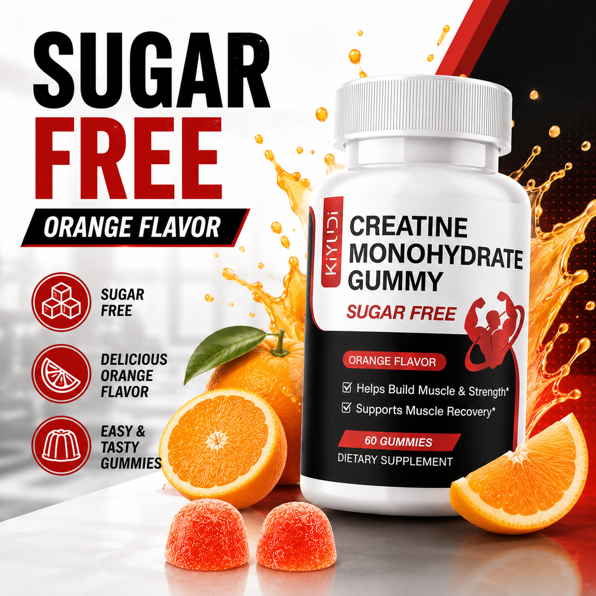 Creatine Monohydrate Gummies with BCAAs for Strength & Recovery