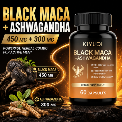 Black Maca + Ashwagandha for Men's Energy, Performance & Vitality