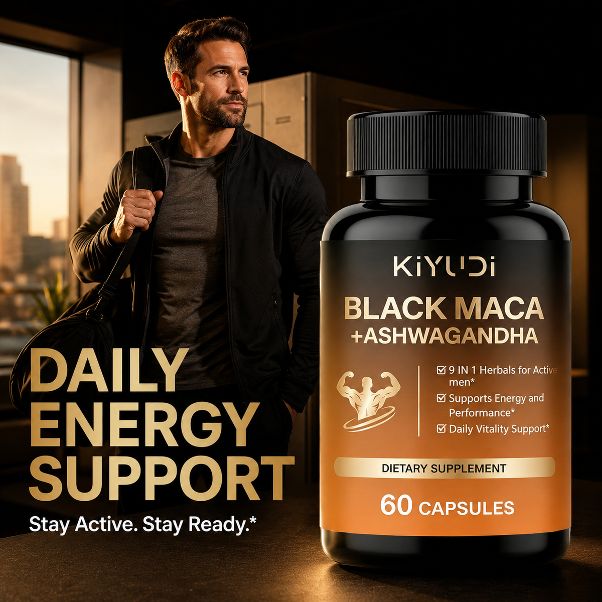 Black Maca + Ashwagandha for Men's Energy, Performance & Vitality