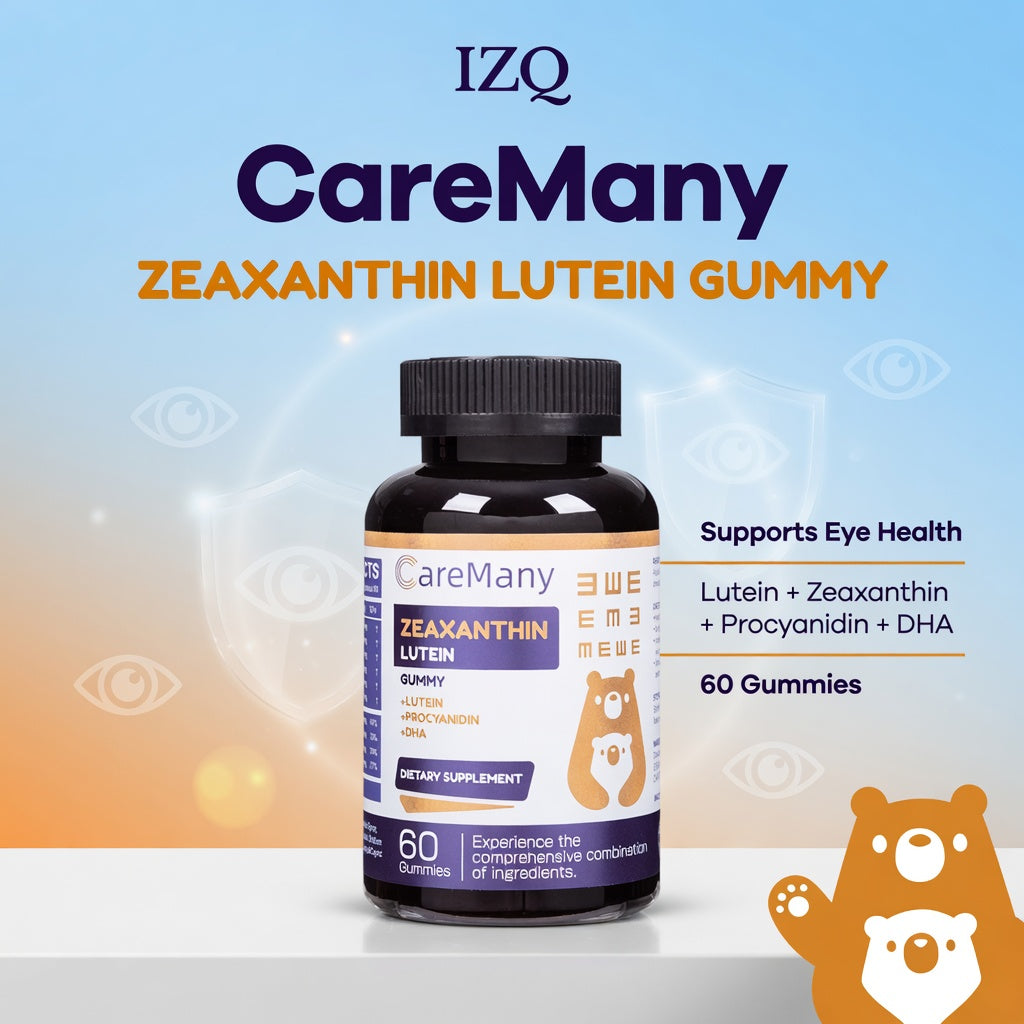 CareMany Zeaxanthin Lutein Gummies for Kids | Eye Health Support with Lutein, Zeaxanthin, Procyanidin & DHA – 60 Gummies